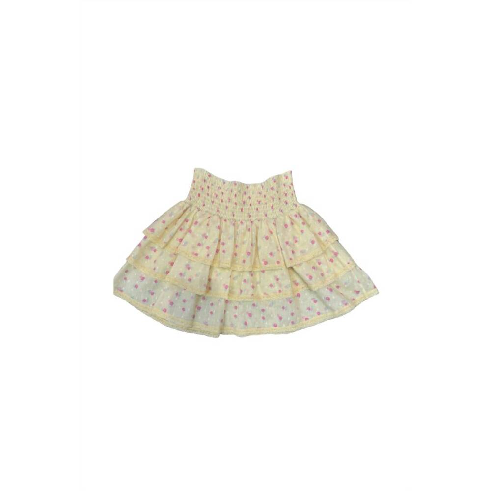 NEW THEME girl's gemma ruffle mini skirt in pastel yellow